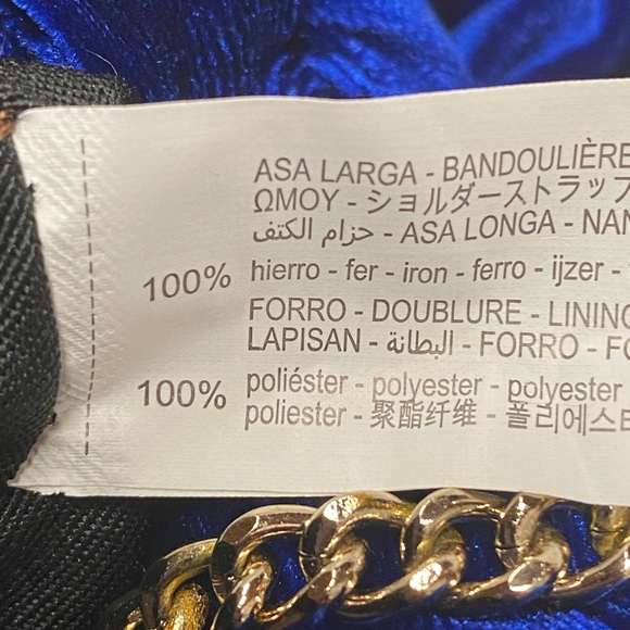 NWT. Zara Bluish Velvet Bucket Bag. - Picture 10 of 12